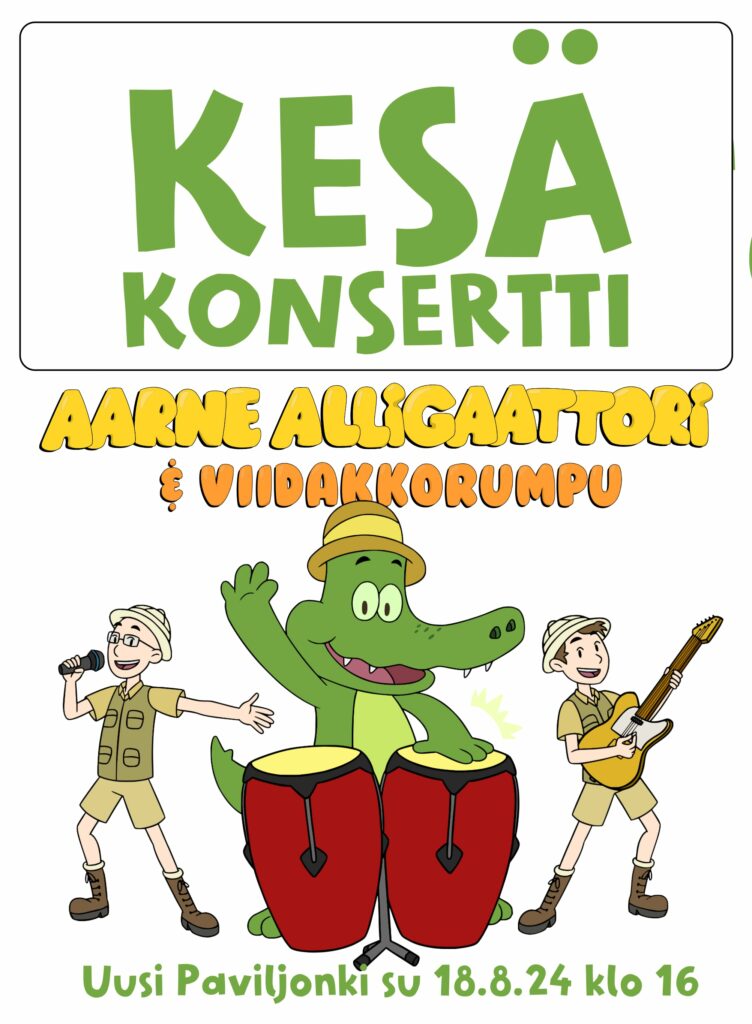 Kesäkonserttti 2024 Aarne Alligaattori ja viidakkorumpu